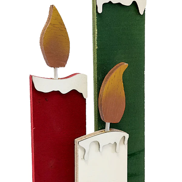 Wooden Christmas Candle Decor, Choose Your Color