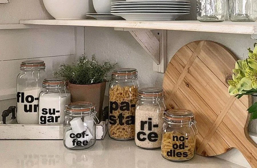 Triomphe France Glass Jar Canisters Set of 2, Pick Your Size | Retro Kitchen